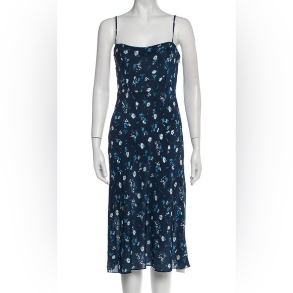 Realisation Par Amelia Silk Floral Midi Dress in "Midnight" - Picture 3 of 5